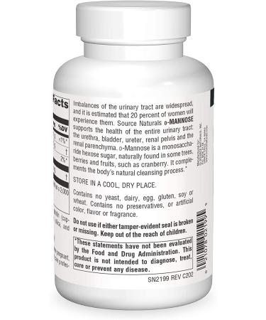 Source Naturals D-Mannose 500 mg - 120 Capsules for Urinary Health - Buy Online on GoSupps.com