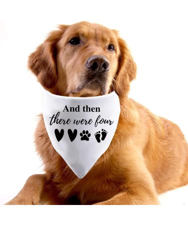 1 Piece Baby Announcement Dog Bandana And Then There Were Four Dog Bandana New Baby Gift Pregnancy Gift (Were Four White) - Buy Online on GoSupps.com