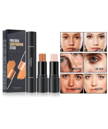 AZLESLOG 2023 Upgrade Contour Stick - Double-End Highlighter Stick, 2 Colors, Face Makeup & Concealer in Lotus Light Brown - Buy Online on GoSupps.com