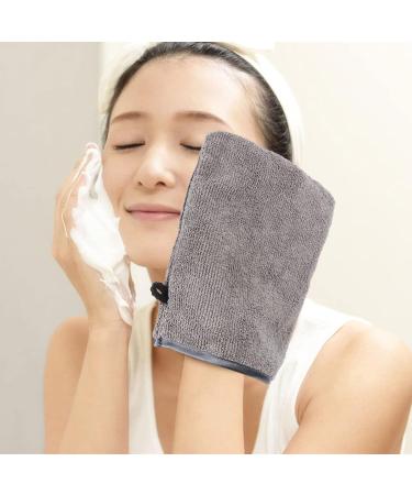 Uonlytech 3pcs Fiber Makeup Remover Gloves & Scrub Mitts for Body & Face - Microfiber Cleansing & Exfoliating Bath Accessories - Buy Online on GoSupps.com