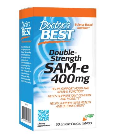 Doctor's Best SAM-e Double-Strength 400 mg 60 Enteric Coated Tablets