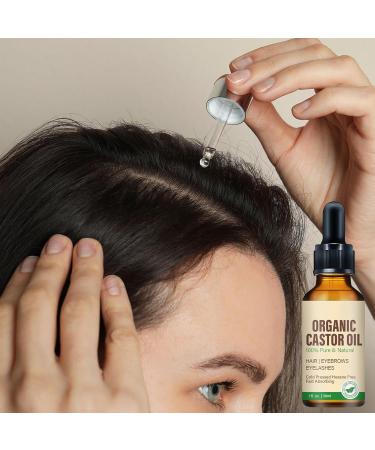 Castor Oil For Hair Growth- 30ml Cold Pressed Castor Oil For Eyelashes And Eyebrows With Eyelash Brush Skin Care Ricin Oil For Dry Damaged Hair And Growth - Buy Online on GoSupps.com