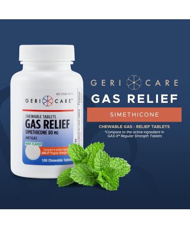 GeriCare Simethicone 80mg - Fast Gas & Bloating Relief (100 Tablets) - Buy Online on GoSupps.com