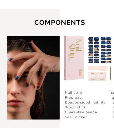 NAILOG Semi Cured Gel Nail Strips 34 pcs Salon-Quality Gel Nail Stickers Long Lasting Nail Wraps for Women with Soft Gel Finish Zodiac - Buy Online on GoSupps.com
