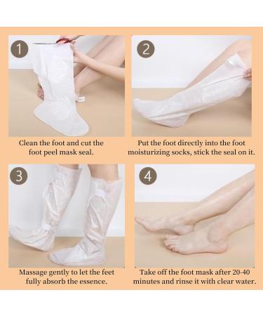 TBeautfave Foot Peel Mask 2 Pack Exfoliating Foot Mask Vitamin C Moisturizing Socks Feet Hard Skin Remover Feet Peeling Socks Whitening and Nourishing Foot Mask Foot Care Extra Long Foot Mask - Buy Online on GoSupps.com