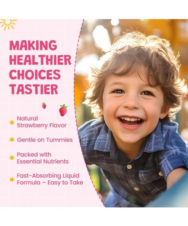 Liquid Iron Supplement for Kids Women & Men - with Calcium Zinc Kids Multivitamin with Iron Drops - Immune Support Blood Builder & Energy Support for Iron Deficiency Anemia Vegan 2 Fl Oz Strawberry 2 Fl Oz (Pack of 1) - Buy Online on GoSupps.com