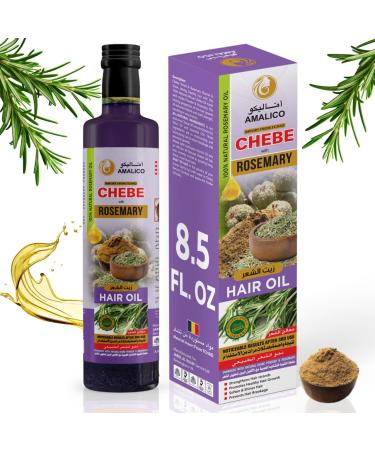 Rosemary Oil for Hair Growth with Chebe Powder for Dry Damaged Hair 8.5 Fl. Oz 10 in 1 Unisex