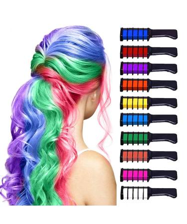Haircover ridge 10 pieces of temporary coloring hair crew hair chalk set for children girls washable color for cosplay Christmas Halloween birthday parties - Buy Online on GoSupps.com