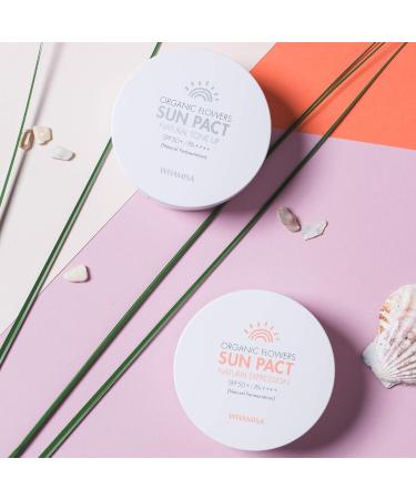 WHAMISA Organic Flowers Natural Tone Up Sun Pact | K-Beauty | SPF Protection & Natural Finish - Buy Online on GoSupps.com