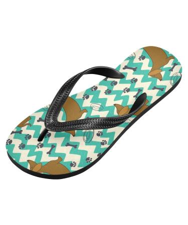 Shop Mnsruu Cartoon Dachshund Flip-Flops - Bone Paw Print XS Size for Home Hotel Spa & Travel - Unisex Multicolored Slippers - Buy Online on GoSupps.com