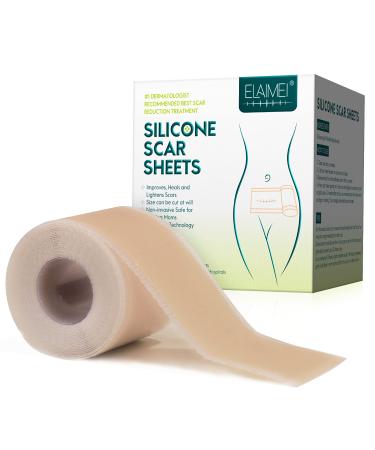 Silicone Scar Sheets Professional for Scars Caused by C-Section Surgery Burn Keloid Acne and More Drug-Free Silicone Scar Roll 3Meters