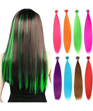 Feather Hair Extension 16 Inch Synthetic Hair Rainbow Natural Hair Extensions Colored Accessories crochet hair extension set (Color : 1 Size : 16inches-10 pieces) 16inches-10 pieces 1 - Buy Online on GoSupps.com