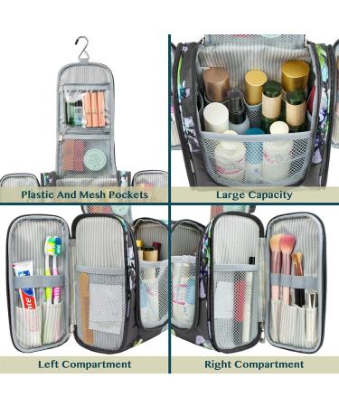Pavilia Hanging Toiletry Bag | Travel Organizer for Toiletries & Cosmetics | Medium Floral Grey - Buy Online on GoSupps.com
