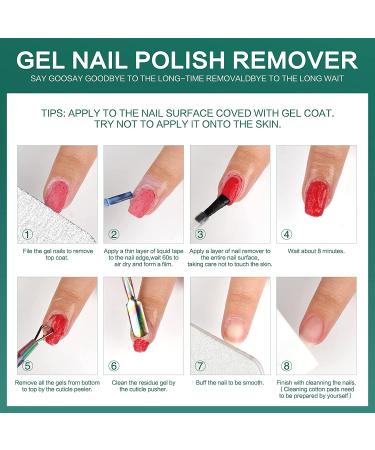 Morovan Gel Nail Polish Remover Kit - Non-Acetone Formula with Latex Tape | Professional Easy Soak-Off UV Gel Polish Remover - 15ml - Buy Online on GoSupps.com