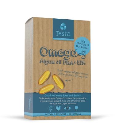Vegan Omega 3 Supplement  Made from Algae, Not from Fish - DHA & EPA Omega 3 Fatty acids - Omega 3 from Algae Supports Heart, Brain and Joint Health  Two Months Supply 1