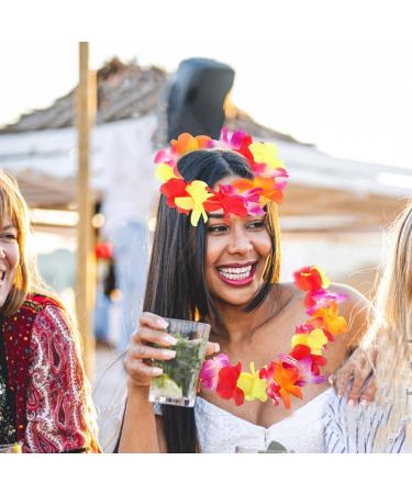GALPADA 1 Set Pineapple Sunglasses and Hawaiian Leis Set Luau Flower Leis Necklace Headbands and Wristbands for Tropical Hawaiian Beach Party Decorations Birthday Party Favors - Buy Online on GoSupps.com