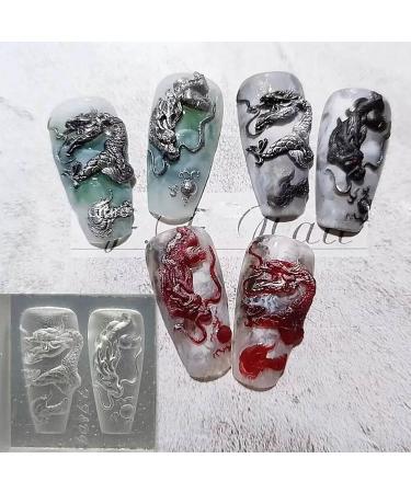 MCAORI Dragon Silicone Nail Carving Moulds Snake Stamping Stencils DIY Manicure Accessories DIY Nail Art Tools for Nair Art - Buy Online on GoSupps.com