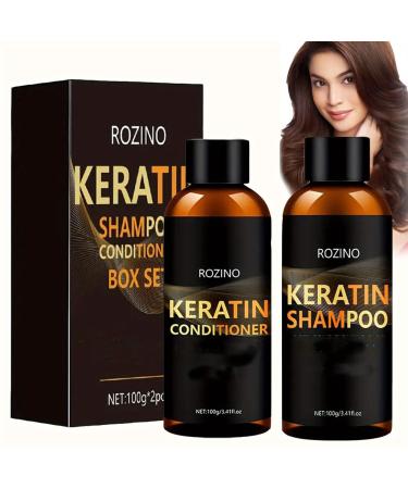 Keratin Smoothing Shampoo and Conditioner Set Keratin Hair Mask Deep Conditioner for All Hair Types Deep Conditioner for Dry Damaged Hair 1 Shampoo and 1 Conditioner 100ml
