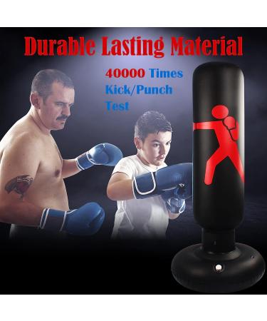 Punching Bag with Stand for Adults | 63 Free Standing Kickboxing Bag for MMA Training - Kungfu Red - Buy Online on GoSupps.com