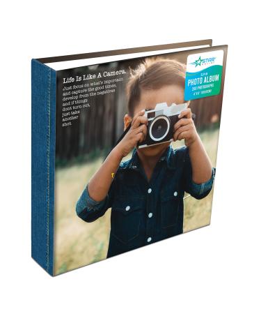 Photo Album Memo Slip in Holds 200 Photos Stripes Design 4 x 6 (Camera)