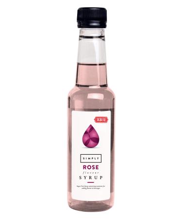 Simply Sugar Free Rose Syrup Low Calorie Vegan & Nut Free Flavoured Syrup for Coffee Cocktails & Baking (250ml) Rose 250ml
