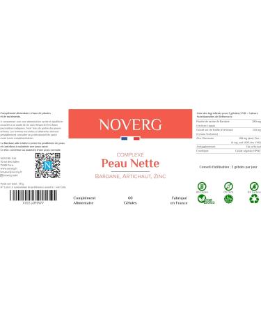 Clean Skin | Fights Blemishes Acne Blackheads and Skin Infections | Burdock Artichoke Zinc | Vegan | 60 Capsules | 30 Day Treatment | Made in France - Buy Online on GoSupps.com