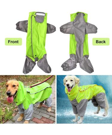 Lightweight Waterproof Dog Coat with Hood, Breathable and Adjustable for Large Medium Dogs - Green (28) - Buy Online on GoSupps.com