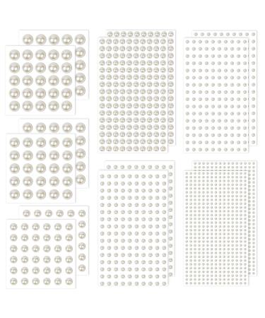7 Sizes Self Adhesive Hair Pearl Stickers  Cridoz 2032 Pieces Stick on Pearls gems Sticker for Hair  Face  Makeup  Eye  Nail  Crafts