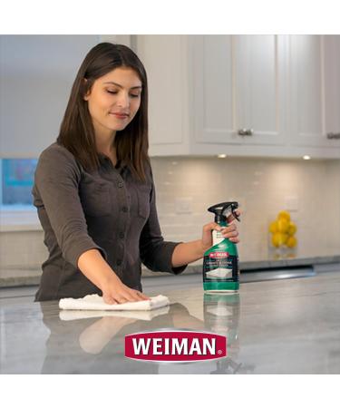 Weiman Stainless Steel & Granite Cleaner 12oz - Protect Countertops & Appliances, Enhance Natural Beauty of Stone Surface - Fingerprints & Smudge Resistant - Granite Cleaner & Polish - Buy Online on GoSupps.com