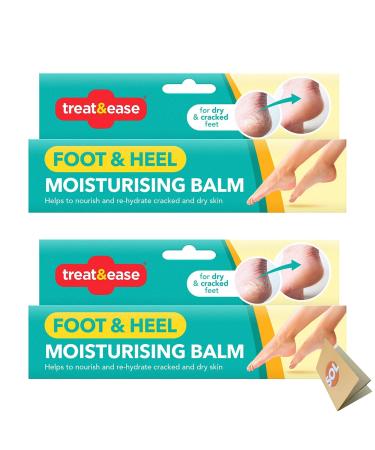 2pk Moisturising Foot Cream for Cracked Heels and Dry Skin | 200g | Dry Foot Cream for Very Dry Feet & Cracked Heel Repair Cream | Heel Balm for Cracked Heel Cream Foot Balm Feet Cream + SOL Sticker