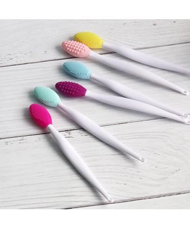 Double Side Nose Brush Silicone Beauty Nasal Blackhead Removing Long Handle Blackhead Clean Tools Skin Cleaning Tools for Home- Purple - Buy Online on GoSupps.com