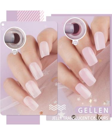 Gellen Gel Nail Polish Kit - Sheer Translucent Nude Jelly Gel Polish 6 Colors Set 8ml UV Nail Gel Nail Art Gift Box Gel Nail Polish Set for Spring Summer 0.27 fl oz Each - Buy Online on GoSupps.com