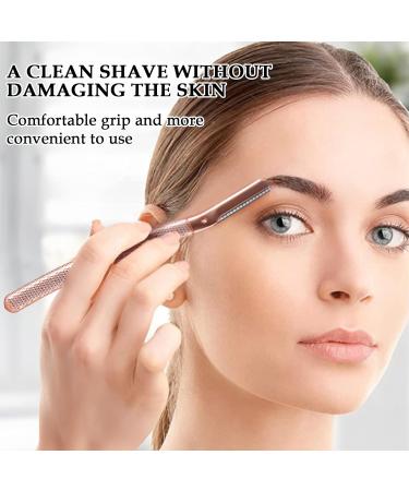 Stainless Steel Eyebrow Shavers & Razors for Men & Women | Reusable Dermaplaning Tools | 6-Blade Ros gold Facial Razors - Buy Online on GoSupps.com