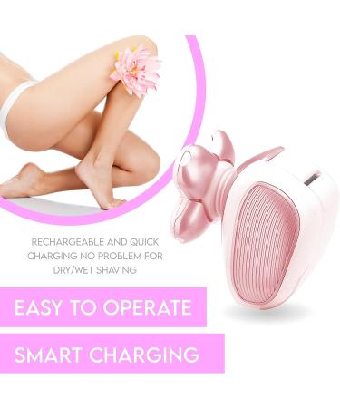 Meeteasy Electric Leg Shaver for Women - Rechargeable Painless Lady Razor for Legs, Face, Body - Cordless Bikini Trimmer in Pink - Buy Online on GoSupps.com
