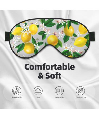 Lemon Pattern Oil Painting Eye Mask - Soft Sleep Blindfold with Elastic Strap for Travel & Night Comfort - Buy Online on GoSupps.com