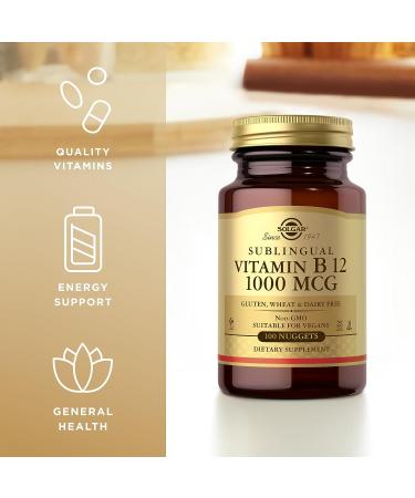 Solgar Vitamin B12 1000 mcg - Energy & Nervous System Support - 100 Nuggets - Buy Online on GoSupps.com