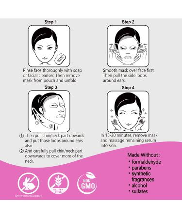 Moisturizing Sheet Masks for Face, Chin, and Neck - Beauty Spa Anti-Aging Treatment Set for Men and Women - Hydrating, Soothing, and Brightening Formula - 5 Sheets - Buy Online on GoSupps.com