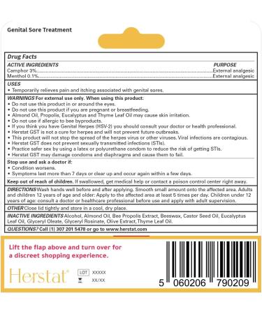 Herstat GST Genital Sore Treatment | Fast Relief from Genital Herpes Symptoms - Buy Online on GoSupps.com