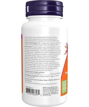 Now Foods Vit D-3 2 500 IU 180gel 0 180 count (Pack of 1) - Buy Online on GoSupps.com