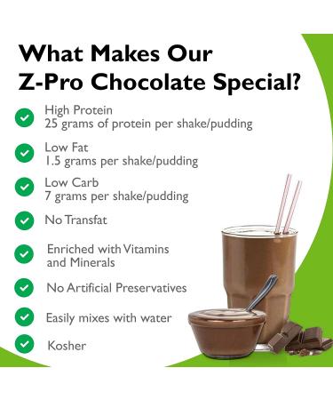 R-Kane Z-Pro25 Chocolate Shake Mix - 25g Protein, Low Calorie Meal Replacement for Weight Loss - Kosher, 14 Packets - Buy Online on GoSupps.com