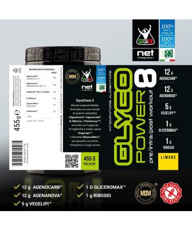 NET Integratori GLYCOPOWER 8 carbohydrate supplement 455 g lemon - Buy Online on GoSupps.com