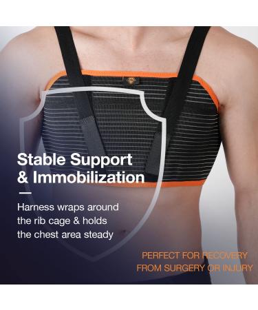 Armor Adult Unisex Chest Support Brace to Stabilize the Thorax after Open Heart Surgery Thoracic Procedure or Fractures of the Sternum or Rib Cage Black Color Size X-Large for Men and Women Black XL - Buy Online on GoSupps.com