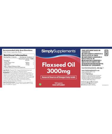 Flaxseed Oil Capsules 3000mg | High Strength ALA Source | Fish Oil Alternative | 2 x 180 Capsules | UK Made - Buy Online on GoSupps.com