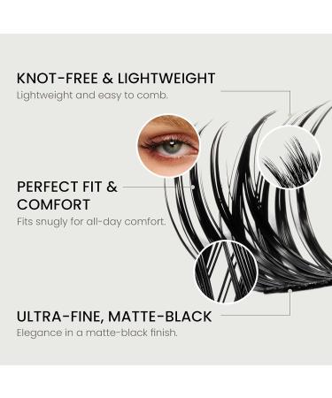 Buy Cashmeren Silk Cluster Lashes - DIY Individual Eyelash Extensions for Chic Glam | 72 Lash Clusters for Everyday & Party Use - Buy Online on GoSupps.com