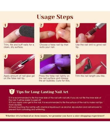 Rosalind Full Cover Medium Ballerina Nail Tips - 504pcs Clear Gel Nail Tips for Nail Art | 12 Sizes in Box - Buy Online on GoSupps.com