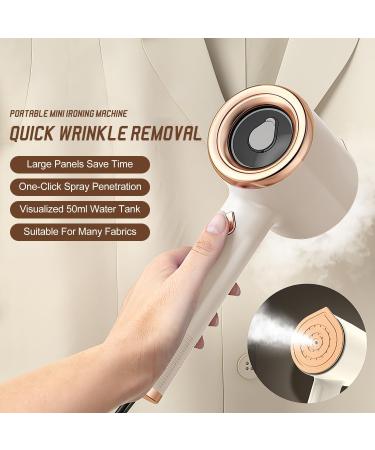 Portable Mini Ironing Machine Handheld Garment Steamer Travel Mini Steam Iron Fast Preheating Steam Dry Ironing for Home and Travel Finest Gift Choices (Beige) - Buy Online on GoSupps.com