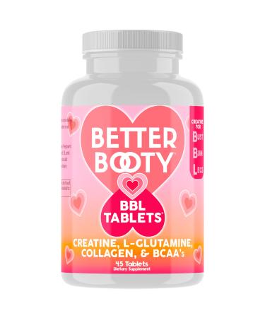 Angry Supplements Better Booty Creatine Tablets for Women Creatine Monohydrate Pills w. L-Glutamine Collagen BCAA's + Hydration Blend for Energy Focus Workout Fitness Support (45ct) 45 Count (Pack of 1)