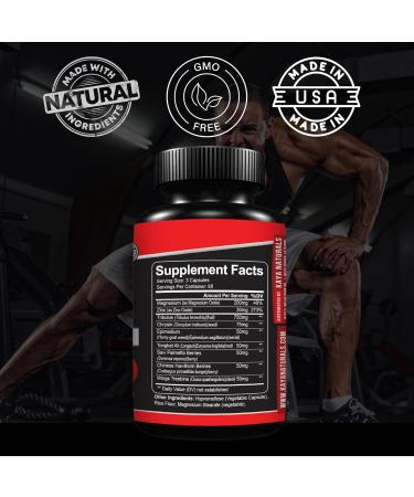 Kaya Naturals UltraTest- Men's T Booster with Tongkat Ali Horny Goat Weed Tribulus - Natural Workout Supplement for Energy Stamina and Strength Booster - 180 Count 180 Count (Pack of 1) - Buy Online on GoSupps.com
