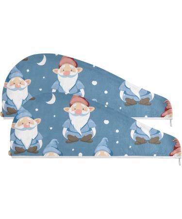 Blue Christmas Elf Hair Towel 2 Pack | Super Absorbent Quick Dry Hair Turbans for Women & Girls - Buy Online on GoSupps.com