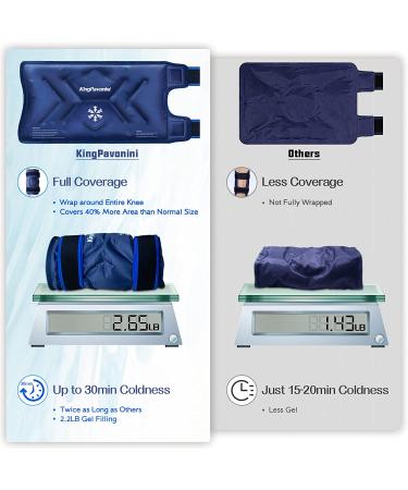 XXL Knee Ice Pack for Pain Relief & Swelling After Surgery - Reusable Gel Wrap for Knee Injuries - Large Size for Sports Injuries - Blue - Buy Online on GoSupps.com